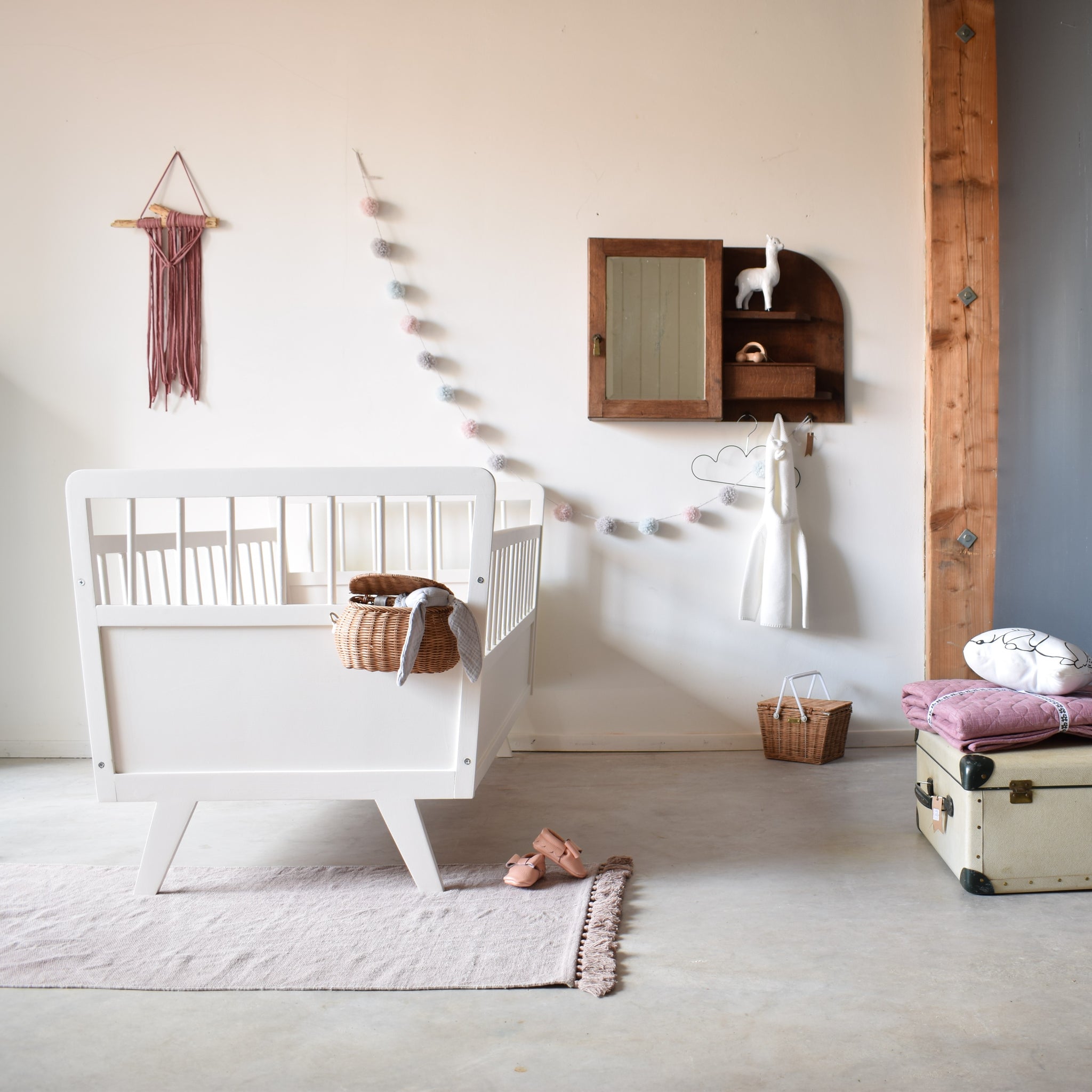 Retro babybedje Quinn - Off-white