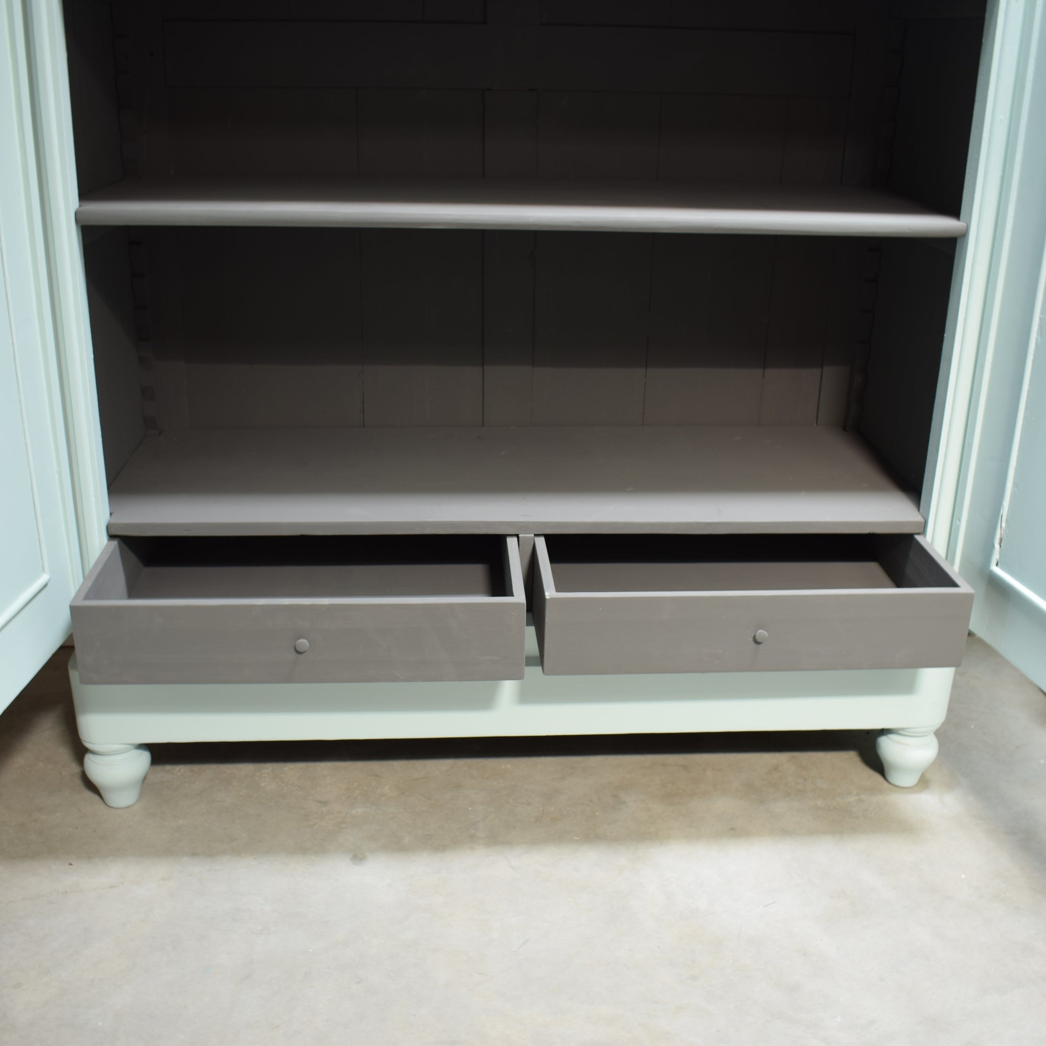 Brocante biedermeier kledingkast 'Claire' - Mint