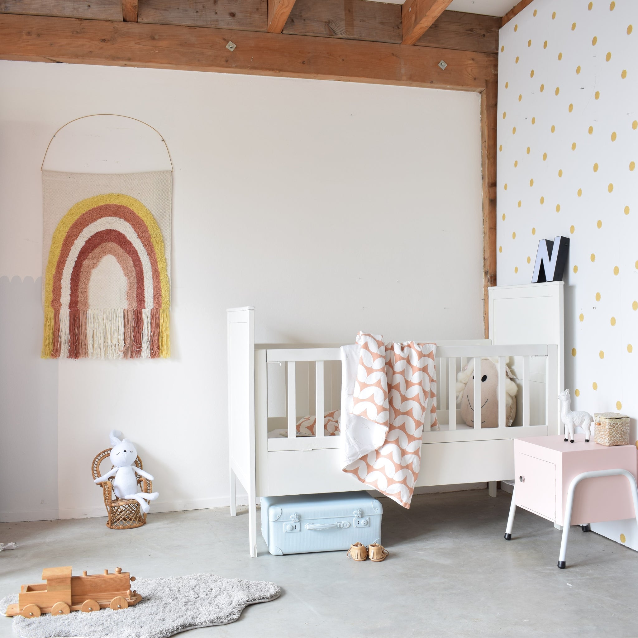 Vintage babybedje / ledikantje 'Lev' - white